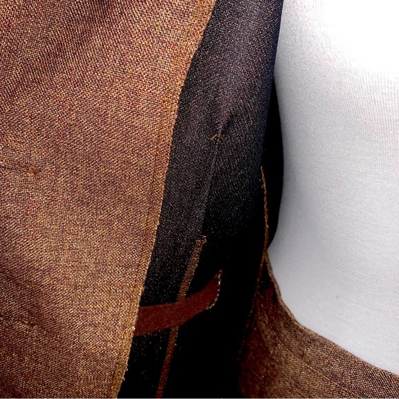 Sheri Martin Brown 3-Button Tie Front Jacket and Embroidered A-Line Skirt - Picture 6 of 10